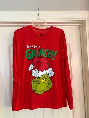 Don't Be a Grinch! Kids' Red Long-Sleeve Top